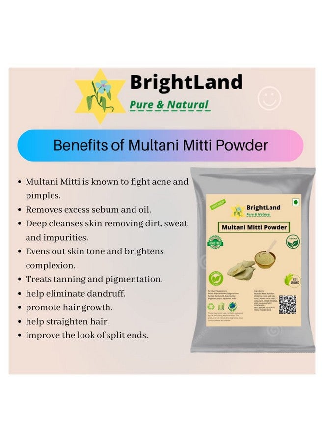 Brightland 100% Pure Multani Mitti Powder & Mulethi (Liquorice) Powder for Face & Skin (100gm*2=200gm) - Image 3