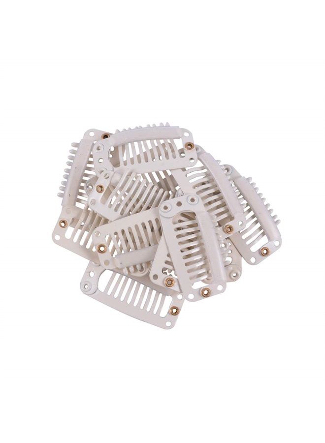 yantaisiyu 24 pcs/lot 32mm 9-teeth Hair Extension Clips Snap Comb Clips Metal Clips Wig Clips Hair Clips for Wigs Hair Extensions Hairpiece Wig Accessories Clips with Rubber Silicone Back (Blonde) - Image 3