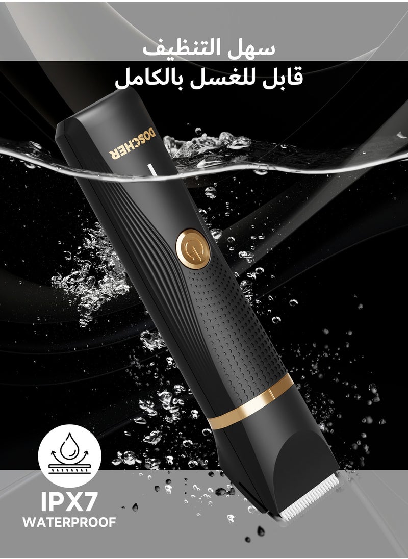 دوشر مكينه حلاقه مناطق حساسه الكهربائي للرجال - مُشَذِّب مزدوج الرأس مع شفرات الحلاقة ذات، مُشَذِّب مقاوم للماء للاستخدام الرطب/الجاف، قابل لإعادة الشحن عبر Type-C، حلاقه مكينه للرجال  - Image 5