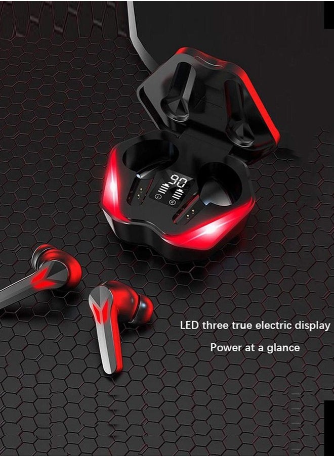 ShebSheb - Bluetooth Wireless Earphones Headphones with Wireless Charging Case,Wireless Bluetooth Headset with Digital Display Game Low Delay in Ear Light Effect Music/Game Mode Switching - Image 1