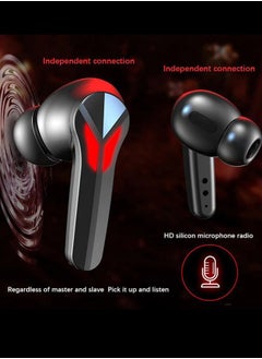 ShebSheb Bluetooth Wireless Earphones Headphones with Wireless Charging Case,Wireless Bluetooth Headset with Digital Display Game Low Delay in Ear Light Effect Music/Game Mode Switching  - Image 2