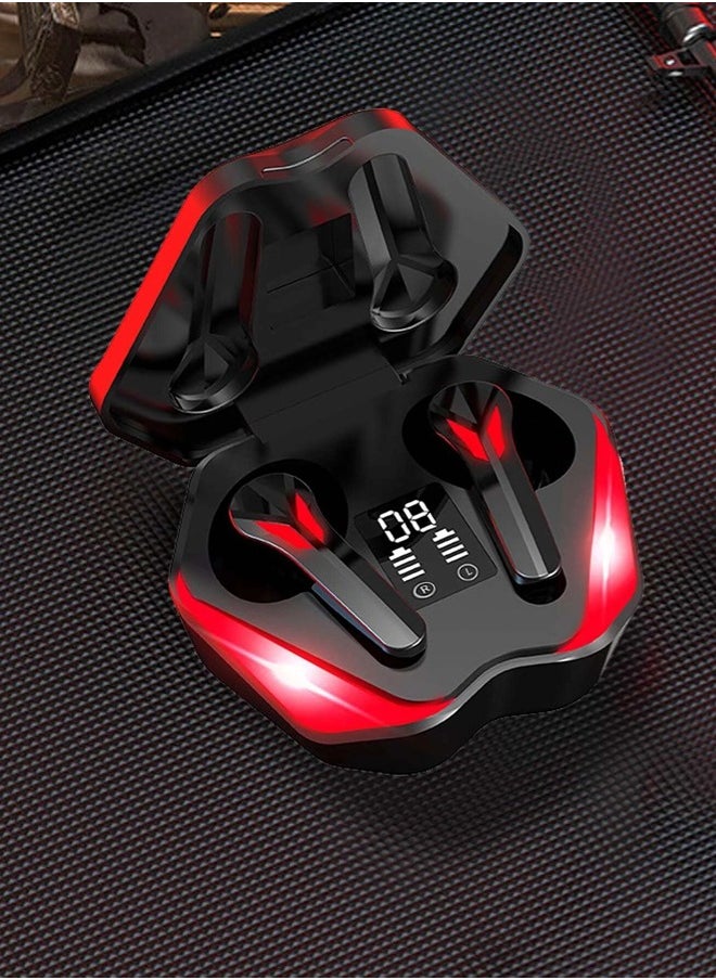 ShebSheb - Bluetooth Wireless Earphones Headphones with Wireless Charging Case,Wireless Bluetooth Headset with Digital Display Game Low Delay in Ear Light Effect Music/Game Mode Switching - Image 1