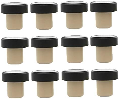 Nakpunar 12 pcs Bar Top Tasting Corks TShaped Synthetic Wine Bottle Stoppers Black Top  Beige Cork Plugs for 18519mm Bottle Openings  Made in USA Reusable Leakproof  Ideal for Wine Spirits - Image 1