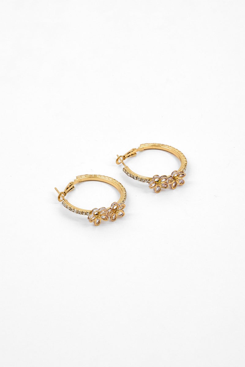 Caracol Women Gold Plated Stainless Steel Rope Hoop Earrings, Gold  - Image 3