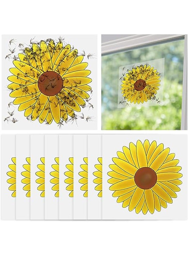 30 Pieces Fly Traps Window Stickers, Floral Design Sticky Catchers for Houseflies, Disposable Bulk Bug Catcher, Waterproof Insect Glue Trap, Sunflower Window Stickers, Attractor and Eliminator - Image 1