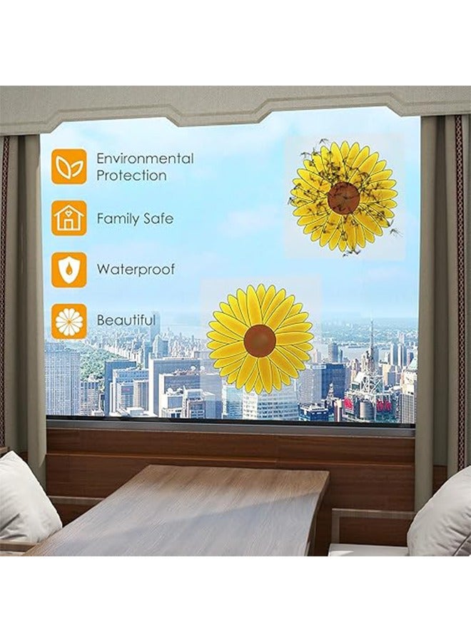 30 Pieces Fly Traps Window Stickers, Floral Design Sticky Catchers for Houseflies, Disposable Bulk Bug Catcher, Waterproof Insect Glue Trap, Sunflower Window Stickers, Attractor and Eliminator - Image 2