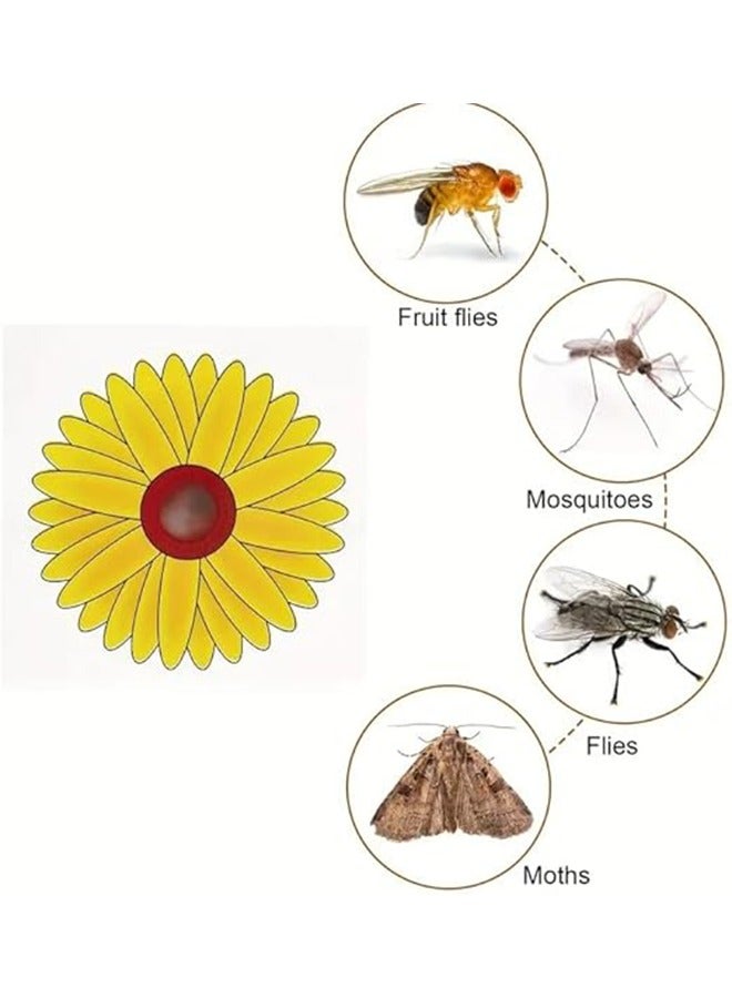 30 Pieces Fly Traps Window Stickers, Floral Design Sticky Catchers for Houseflies, Disposable Bulk Bug Catcher, Waterproof Insect Glue Trap, Sunflower Window Stickers, Attractor and Eliminator - Image 3