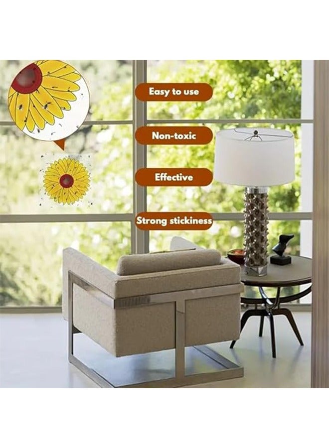 30 Pieces Fly Traps Window Stickers, Floral Design Sticky Catchers for Houseflies, Disposable Bulk Bug Catcher, Waterproof Insect Glue Trap, Sunflower Window Stickers, Attractor and Eliminator - Image 4