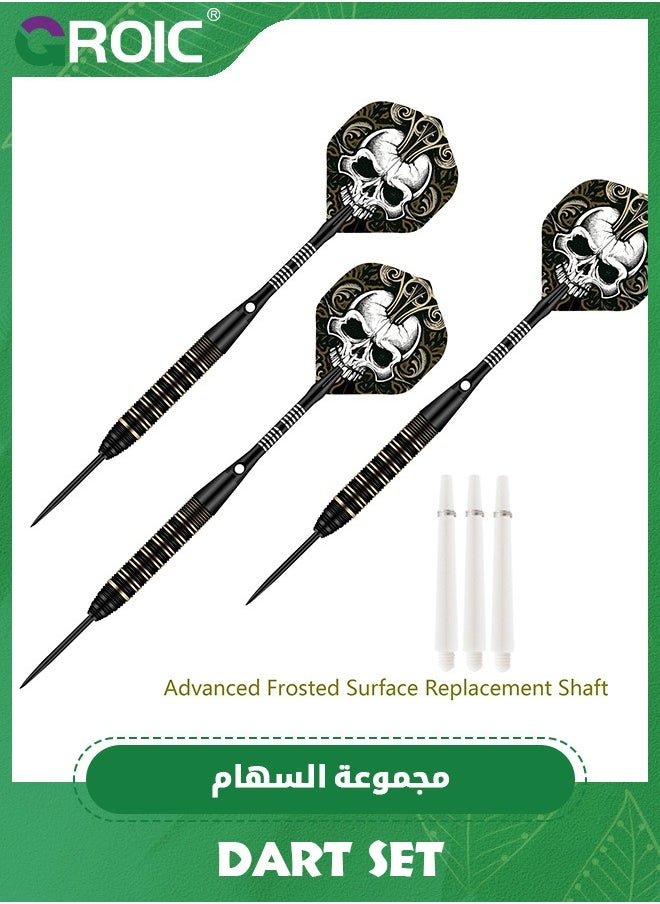 GROIC 3 Pack Dart Set,Darts Metal Tip Set,Steel Tip Darts with Dartboard,Dart Suit with Steel Needle Darts,Aluminum Shaft Metal Dart Set  - Image 3