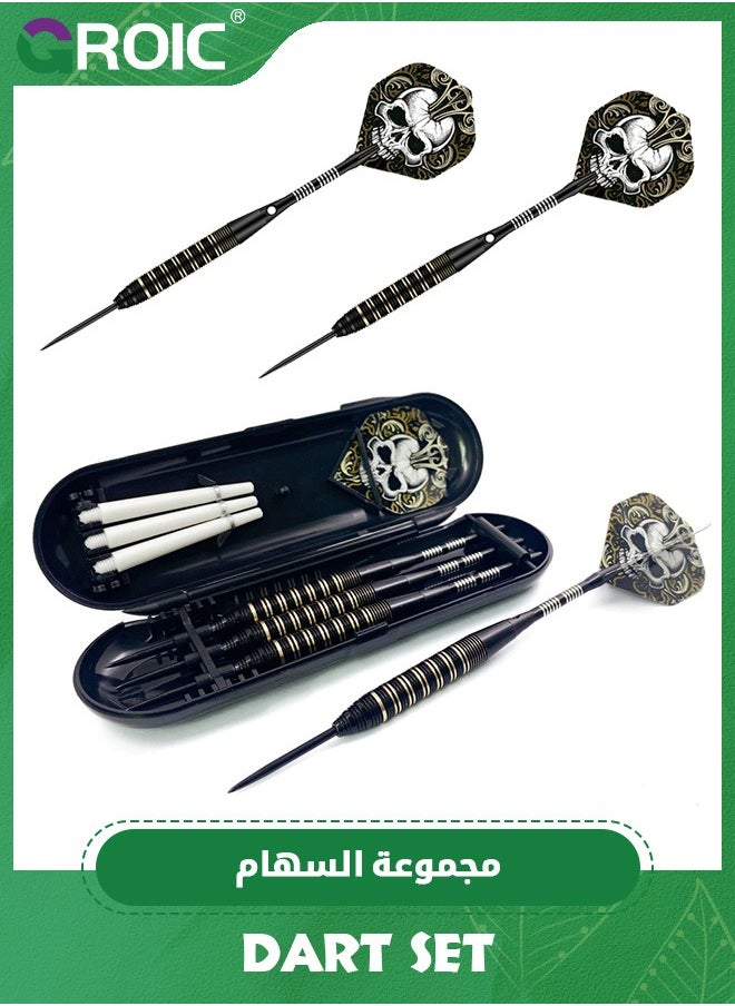 GROIC 3 Pack Dart Set,Darts Metal Tip Set,Steel Tip Darts with Dartboard,Dart Suit with Steel Needle Darts,Aluminum Shaft Metal Dart Set  - Image 4