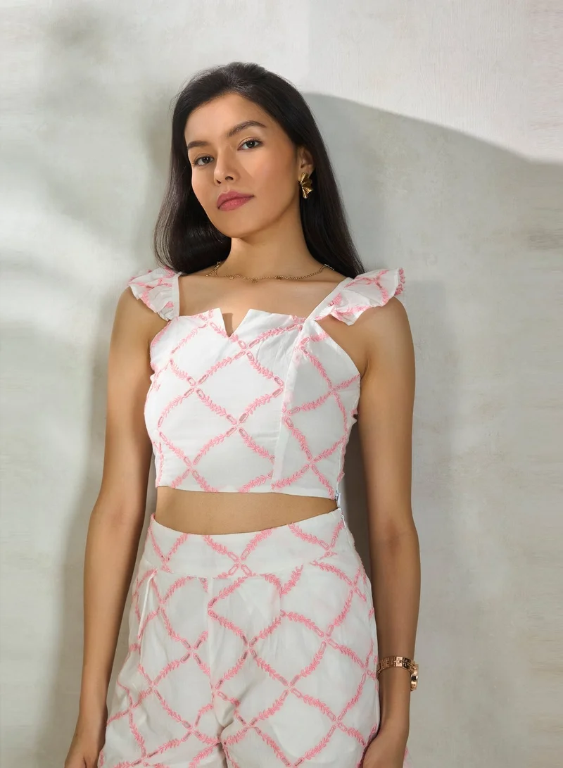 فيرجيو فيرجيو قطن 100% توب شيفلي متباين