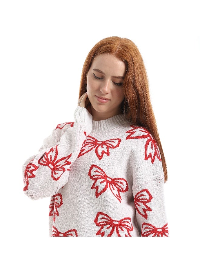 Caesar Women's wool sweater with bow design - Image 2