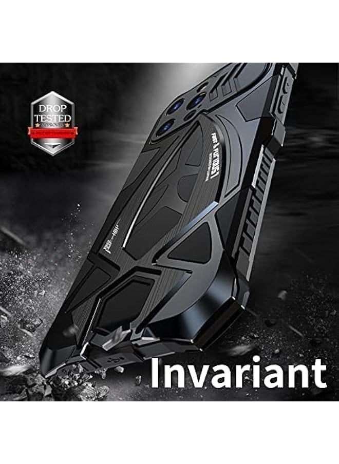 BGM - Metal Case For iPhone 13 Pro Max Cover Military Aluminium Metal Case Full Body Heavy Duty Dustproof Shockproof Armor Case with Screen Protector for iPhone 13 Pro Max (iPhone 13 Pro Max,Black) - Image 1