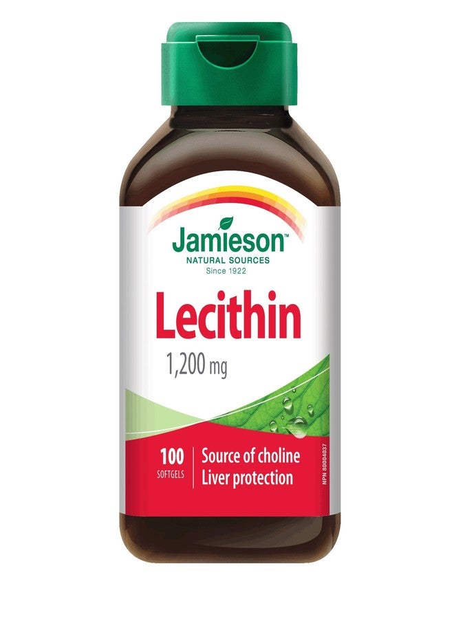 Jamieson Lecithin 1,200 mg, 100 Softgels - Source of Choline Liver Protection - Image 1