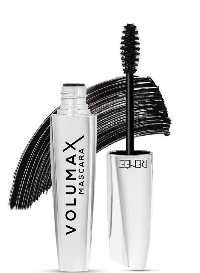 رينيه ماسكارا ريني فولوماكس سوداء، 10 مل، سريعة الجفاف ومقاومة للماء، تركيبة خفيفة الوزن تدوم طويلاً، تعمل على تكثيف الرموش وترطيبها بلون مكثف، عصا 360 درجة لتطبيق خالٍ من التكتل - Image 1