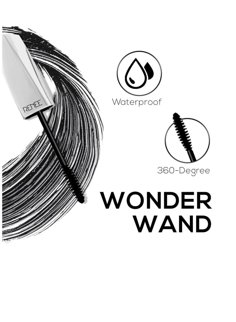 رينيه ماسكارا ريني فولوماكس سوداء، 10 مل، سريعة الجفاف ومقاومة للماء، تركيبة خفيفة الوزن تدوم طويلاً، تعمل على تكثيف الرموش وترطيبها بلون مكثف، عصا 360 درجة لتطبيق خالٍ من التكتل - Image 4