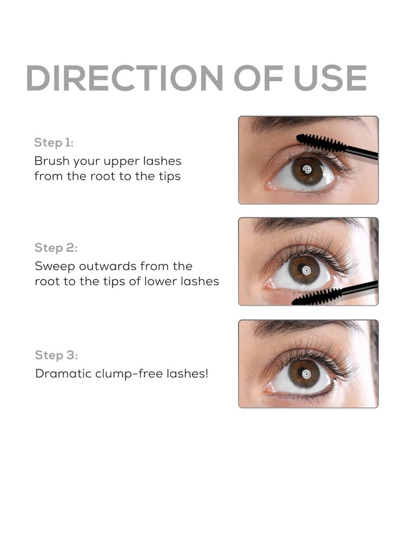 رينيه ماسكارا ريني فولوماكس سوداء، 10 مل، سريعة الجفاف ومقاومة للماء، تركيبة خفيفة الوزن تدوم طويلاً، تعمل على تكثيف الرموش وترطيبها بلون مكثف، عصا 360 درجة لتطبيق خالٍ من التكتل - Image 5