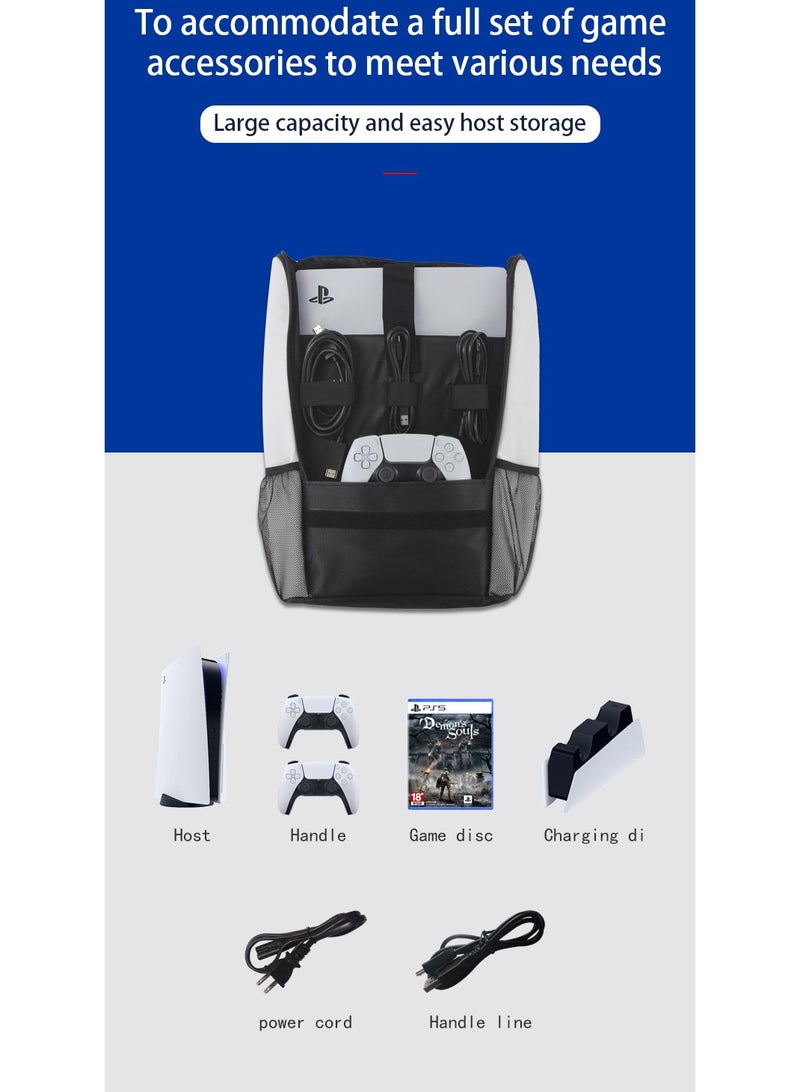 Captaintech PS5 Game Console Backpack - Carrying Case for PS5 Suitable for Travel Suitcase Compatible with Playstation 5 Console and Accessories - PS5 Adjustable Handle Bag with Strap (Black) - Image 4