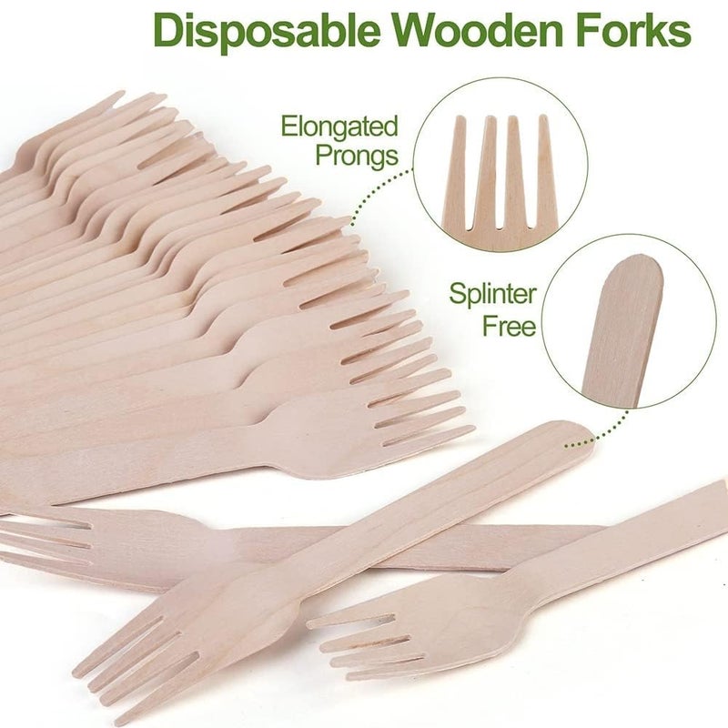 V4L Disposable Wooden Fork Pack of 300 - Image 2