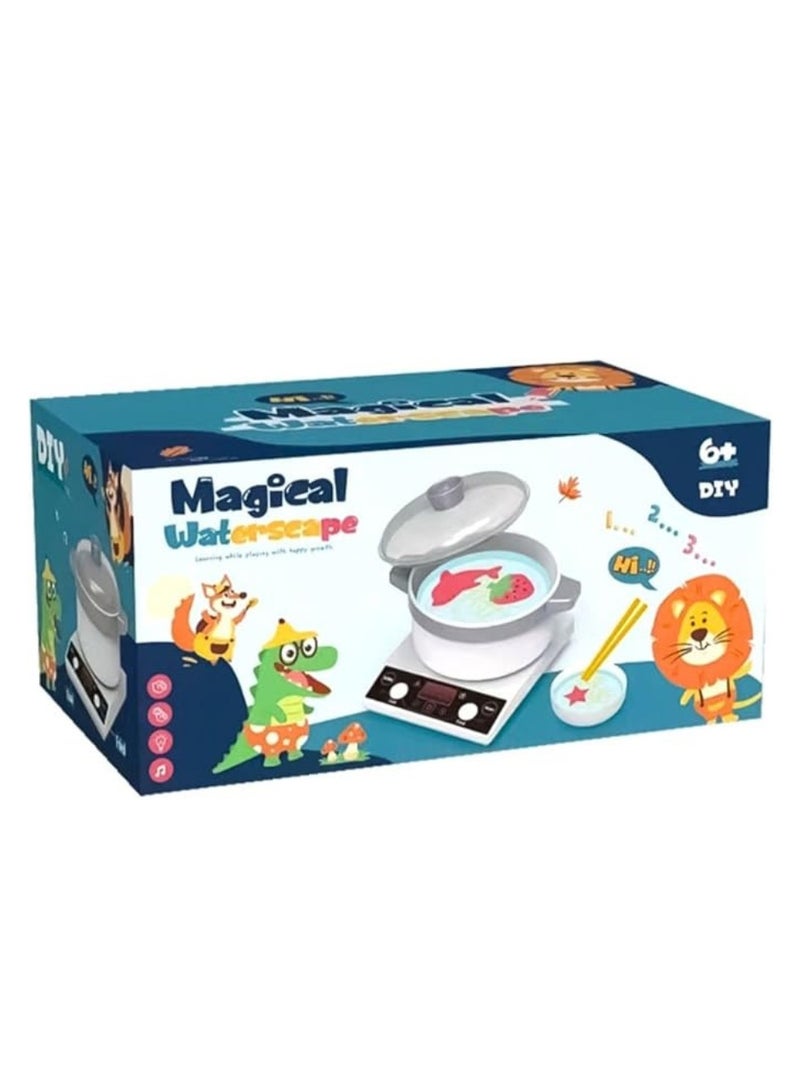 New 3D magic water games, plastic glass with DIY molds, 6 color bottles + 12 shapes, each shape 6 pieces + 2 spoons + hooks + 2 plates + 2 bags + heater that produces sound + bowl - Image 2