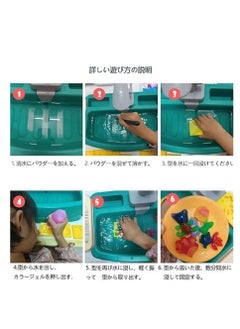 Generic New 3D magic water games, plastic glass with DIY molds, 6 color bottles + 12 shapes, each shape 6 pieces + 2 spoons + hooks + 2 plates + 2 bags + heater that produces sound + bowl  - Image 4