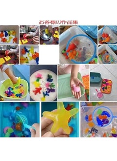 Generic New 3D magic water games, plastic glass with DIY molds, 6 color bottles + 12 shapes, each shape 6 pieces + 2 spoons + hooks + 2 plates + 2 bags + heater that produces sound + bowl  - Image 5