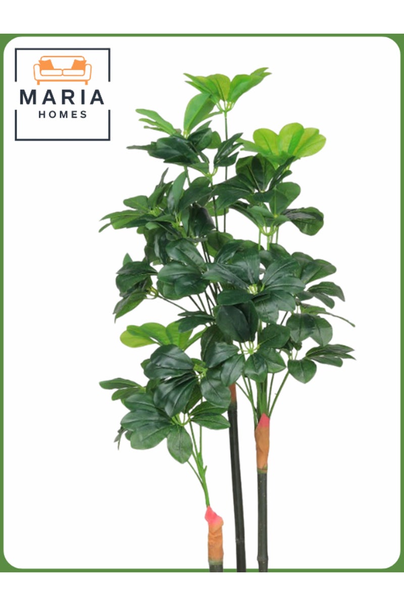 ماريا شجرة شيفليرا اصطناعية 150 سم - نبات داخلي مزخرف في وعاء رمادي فاتح - Image 2