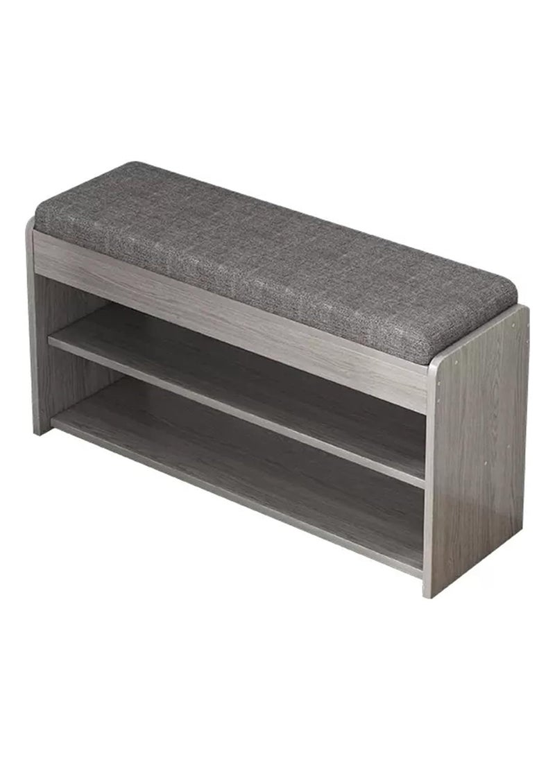 Sharpdo SHARPDO Shoe Bench with Storage Shelf, Entryway Shoe Storage Cabinet Bench with Padded Cushion, 2-Tier Footwear Rack, for Entryway, Hallway,Bedroom 80*24*43CM  - Image 1