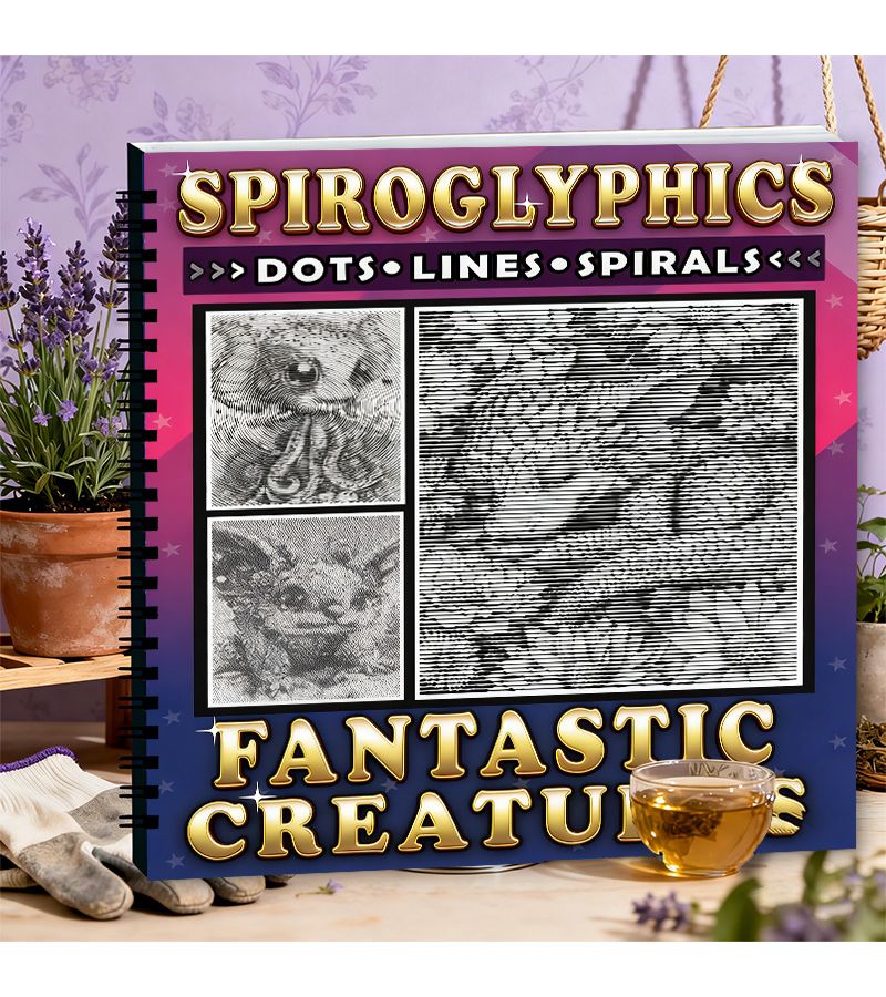 Mysterious Spiral Line Array Fantasy Creature Coloring Book Adult Relaxation 3D Monochrome Soothing Art Activity Exquisite Design Creative Relaxation Paper Material Style A - Image 3