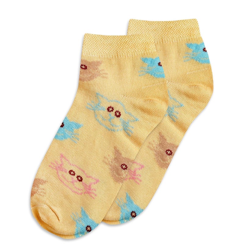 Texton Texlon Kids Ankle Length Cotton Spandex Socks For Girls (Pack of 5)(Multicolor) - Image 2