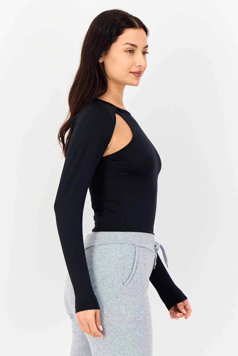 Nike Women Dri Fit Long Sleeve Training Top, Black - Image 3