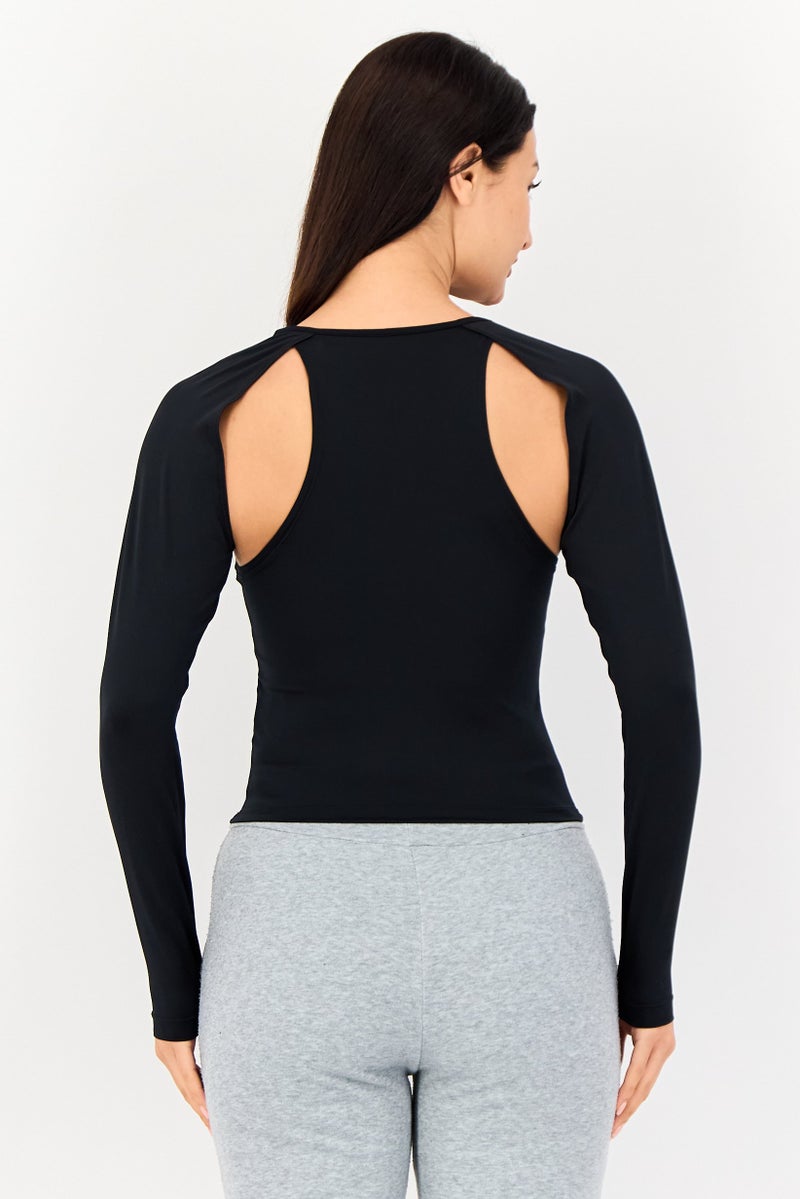 Nike Women Dri Fit Long Sleeve Training Top, Black - Image 2