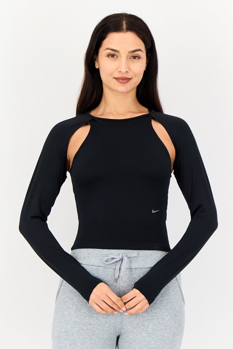 Nike Women Dri Fit Long Sleeve Training Top, Black - Image 1