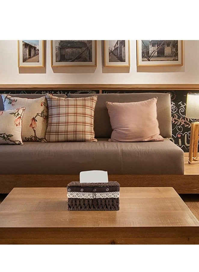 𝐅𝐅𝐃 Handmade Rattan Tissue Box Cover – Eco-Friendly Natural Woven Tissue Holder with Cotton Lining & Lace Edge, Decorative Victorian Design for Living Room, Bedroom, Bathroom, Office – Multi-Purpose & Elegant Storage Solution - Image 5