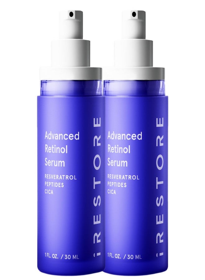 iRestore Retinol Serum for Face - 1% Retinol with Peptides & Hyaluronic Acid - Anti Aging Night Serum for Sensitive Skin - Fragrance Free, Reduces Fine Lines, Wrinkles (Pack of 2) - Image 1