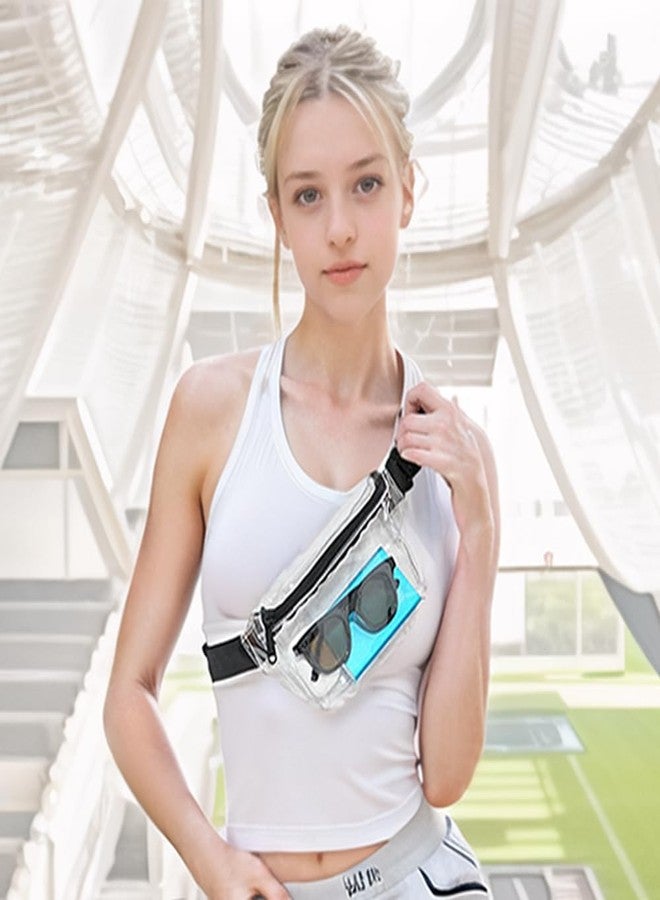 TINYAT Small Clear Fanny Pack Stadium Approved for Women,TINYAT Clear Belt Bag for Waterproof Mini Waist Pack for Concerts, Sports - Image 2