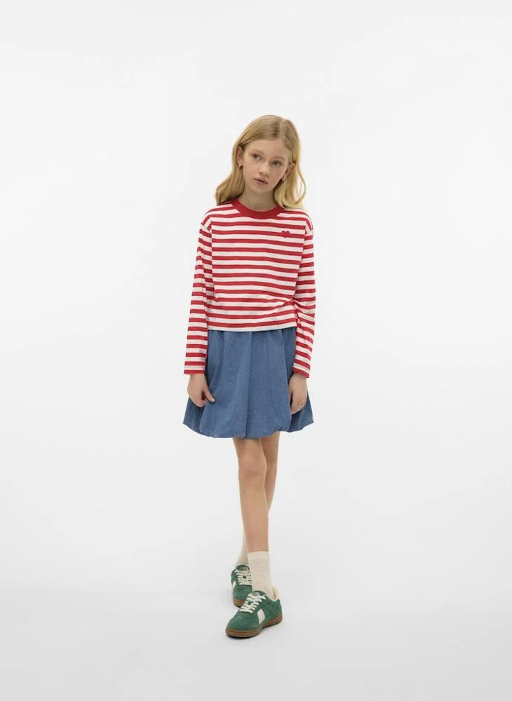 Vero Moda Girl Kids Stripe Crew Neck Sweatshirt