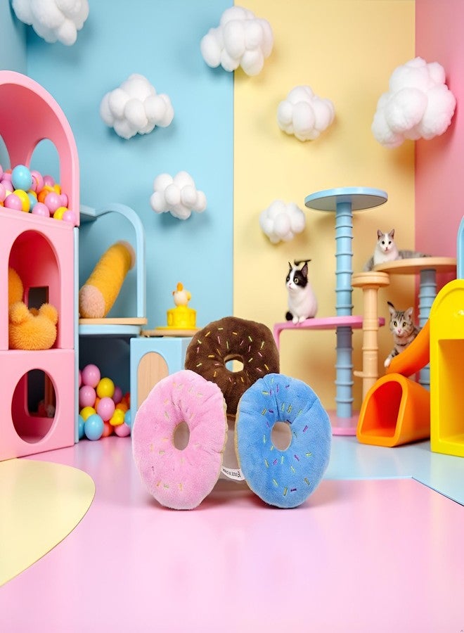GOUDOGEDC 3 Pcs Colorful Pet Toy Donut-Shape Squeaky Squeaker Puppy Dog Pet Cat Kitten Sound Chews Toy Random Color Sturdy and Practical Simple and Sophisticated Design，Toys，Dog Squeak Toys - Image 2
