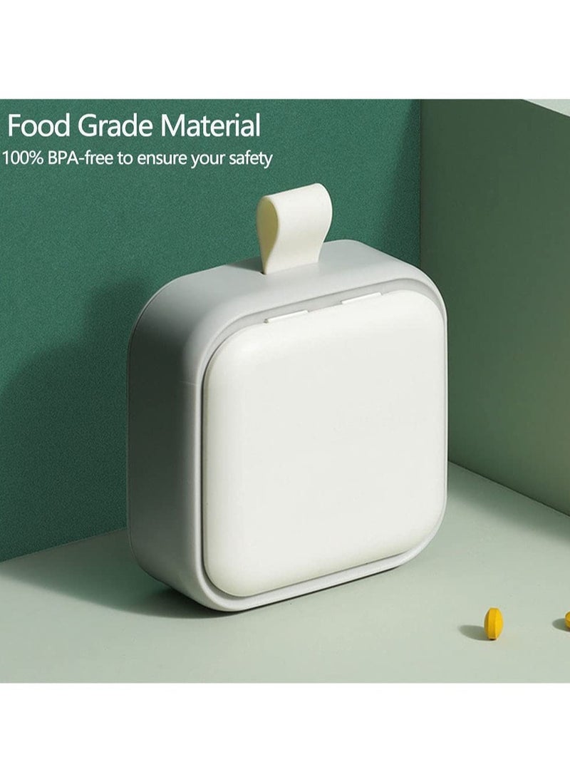 SYOSI Small Pill Case Pill Box Travel Daily Pill Organizer Portable Pretty Pill Container for Purse Pocket Compact Medicine Holder for Fish Oils Supplements White - Image 4