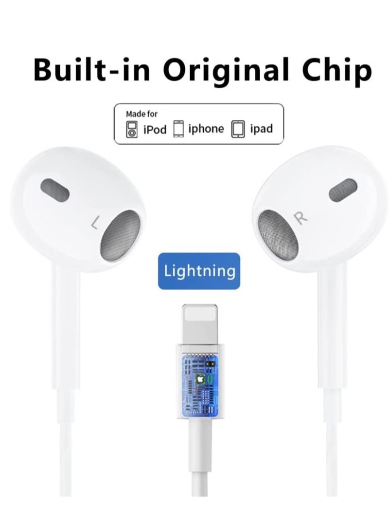 ELTRAZONE Apple Earbuds Headphones Wired with Lightning Connector[Apple MFi Certified] iPhone Earphones Compatible with iPhone 14/13/12/SE/11/XR/XS/X/8/7-All iOS(Built-in Microphone & Volume Control) - Image 2