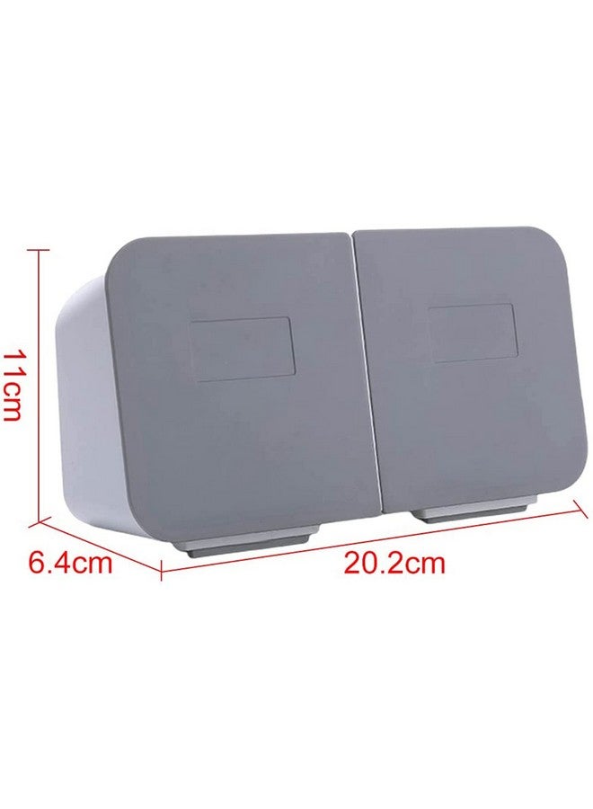HOUSE OF QUIRK House of Quirk Ear Swab Holder Wall Mounted for Cotton Swabs, Cotton Ball, 10 Oz Q-tip Dispenser for Bathroom Storage Organization, Makeup Organizer - Grey  - Image 3