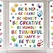 Whaline 9 Sheets Inspirational Quotes Window Clings Stickers Colorful Handprint Back to School Positive Sayings for - Image 2