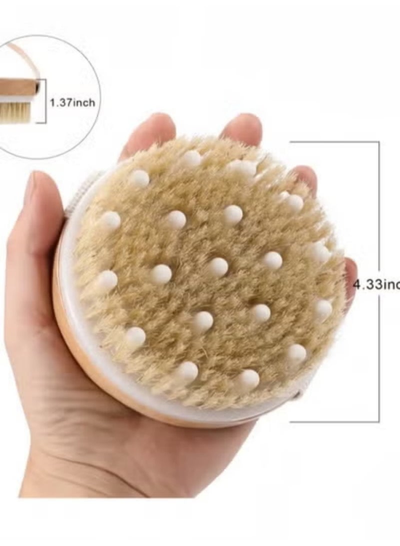 LAKA Body Brush ，Body Drying Brush，Reduces Cellulite, Dry Brush for Cellulite and Lymphatic Drainage, Exfoliating Brush with Soft Massage Nodules, Body Cleansing Shower Brush - Image 4