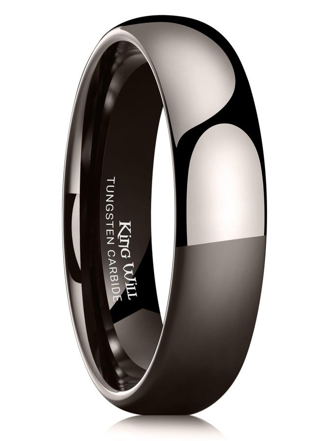 King Will 8mm Tungsten Carbide Wedding Band for Men Women Classic Promise Engagement Rings for Couples Domed Style High Polish Finished Comfort Fit, Gunmetal Size 9 - Image 1