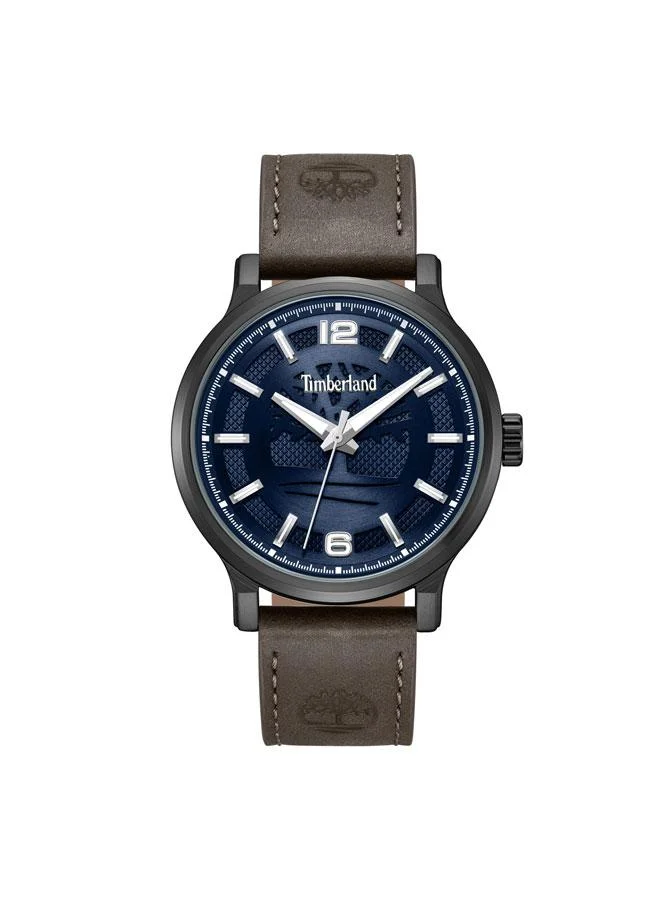 Timberland Driscoll Blue Dial Leather Strap Analog Watch for Men, 43mm