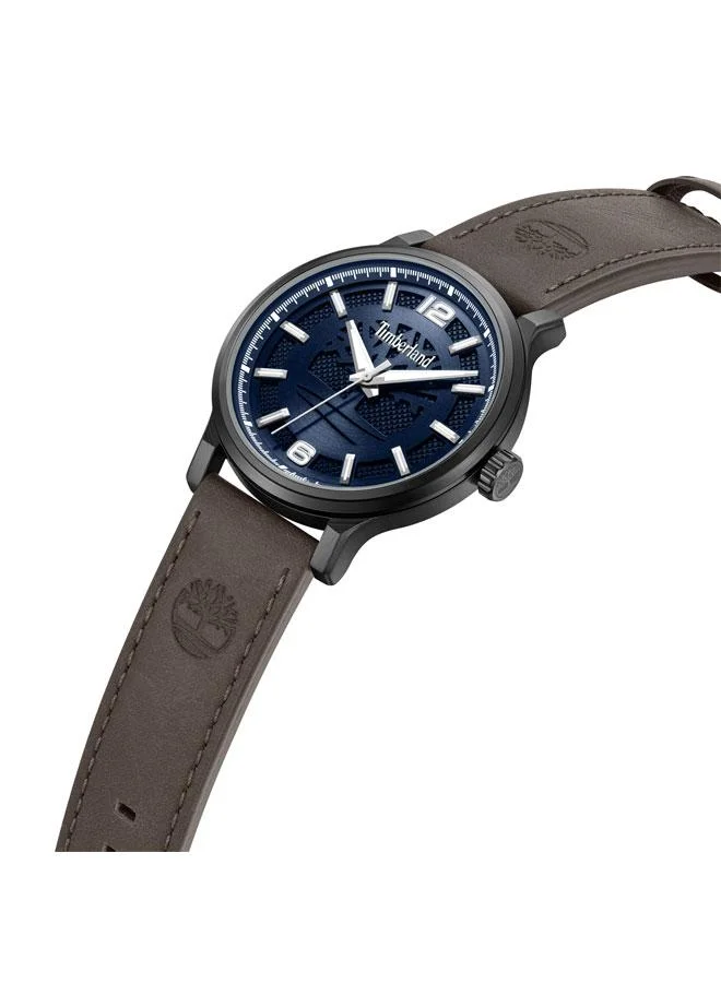 Timberland Driscoll Blue Dial Leather Strap Analog Watch for Men, 43mm