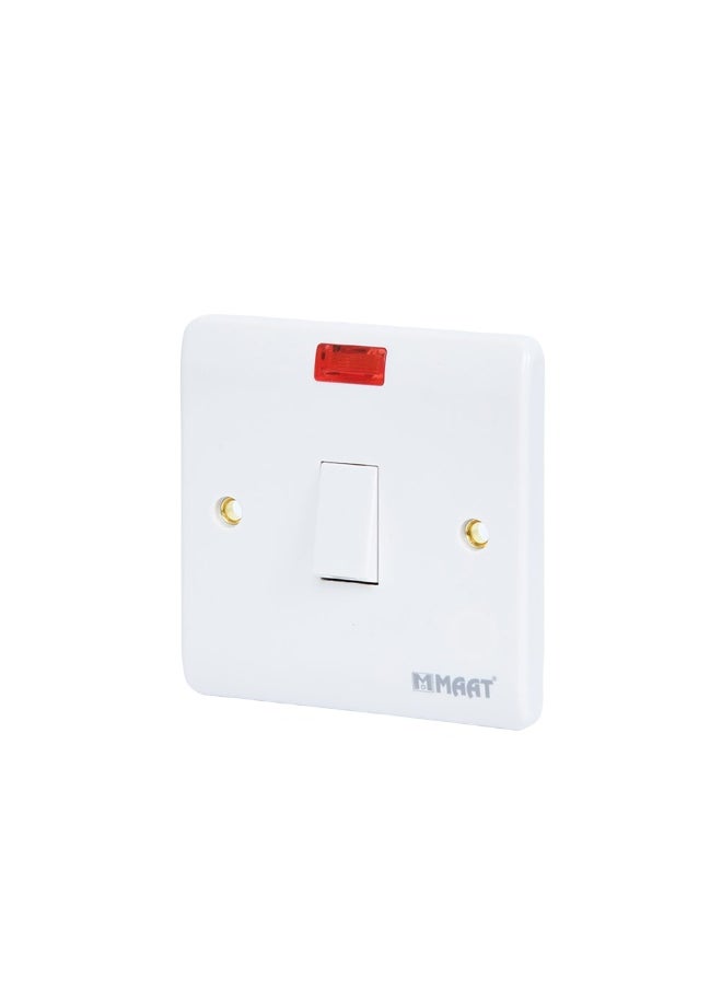 MAAT 1 gang double pole switch + neon single plate 