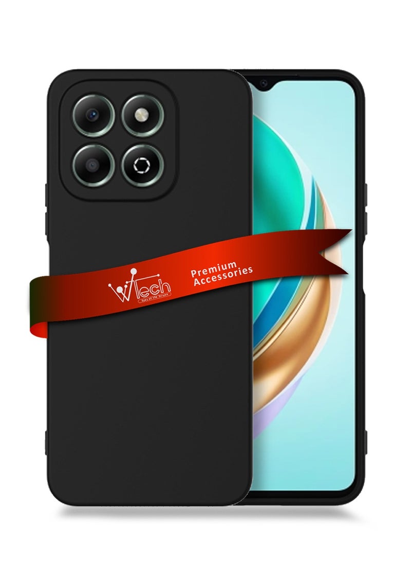 Wtech Honor X6b 5G 2024 Premium Liquid Silicone Case Cover - Black - Image 1