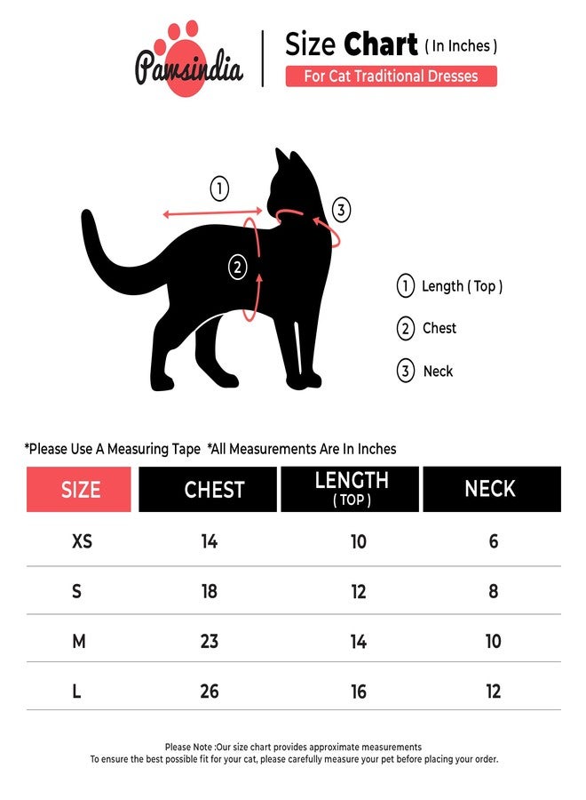PawsIndia Traditional Royal Brocade Dress for Cats - Indian Ethnic Pet Outfit for Weddings & Festivals - Red Designer Cat Clothes - Comfortable Cat Dress for Small to Large Breeds - Image 4