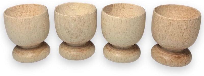 EFO Wooden Egg Cups - Boiled Egg Holder - Easter Decor - Arts and Crafts DIY Unfinished Wood - Easter Gift - Egg Cup Set of 4 - Image 2